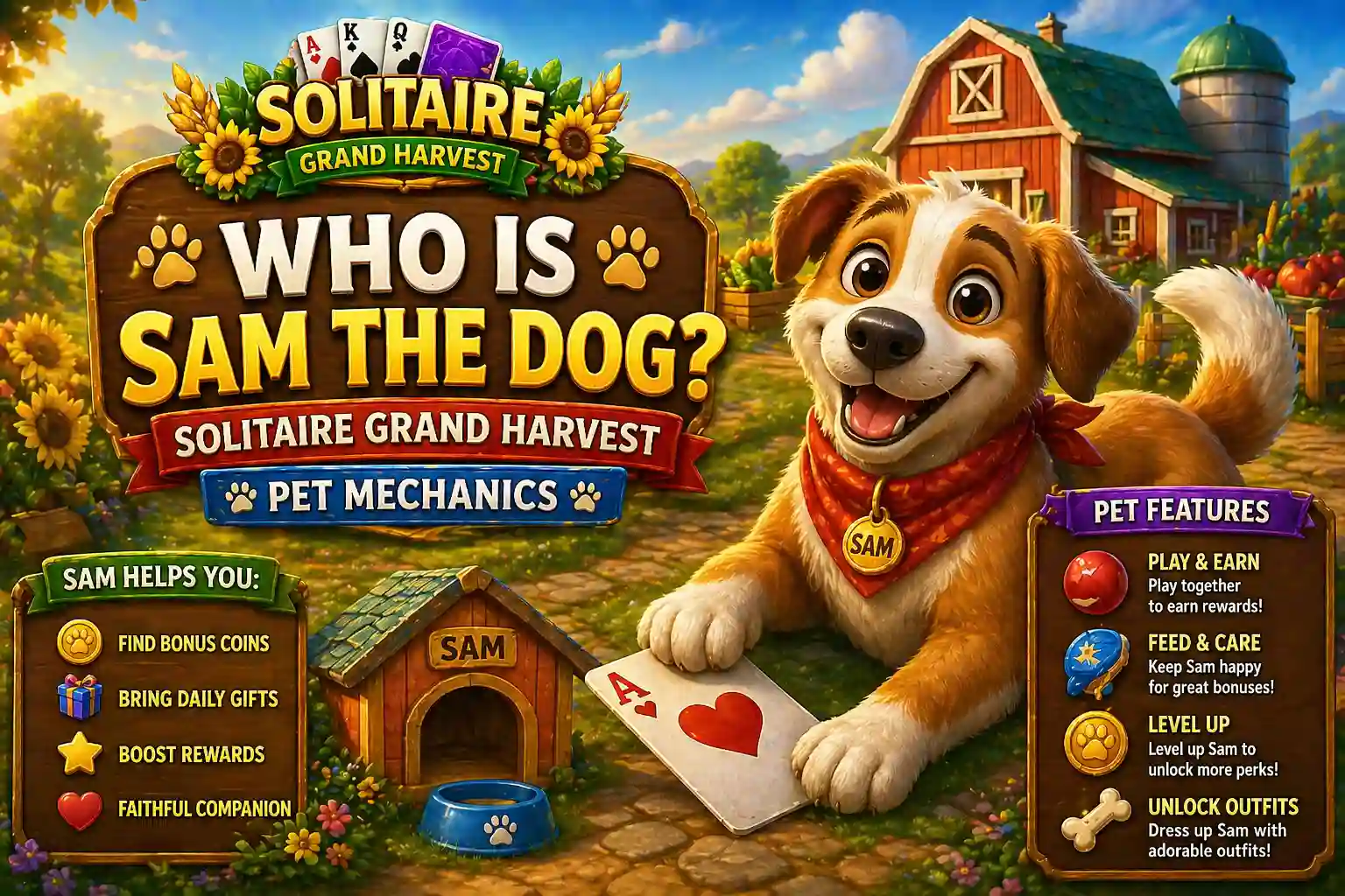 Who is Sam the Dog? Solitaire Grand Harvest Pet Mechanics Guide (2026)